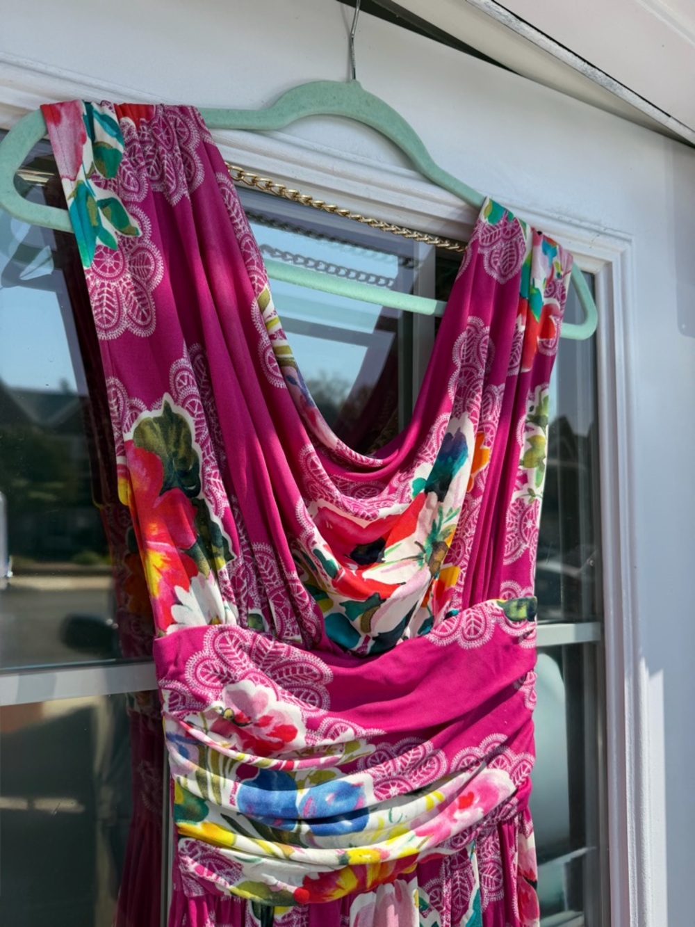 Vintage Dolce&Gabbana Dress with Draped Neckline and Chain Detail in the Back - Picture 2 of 5